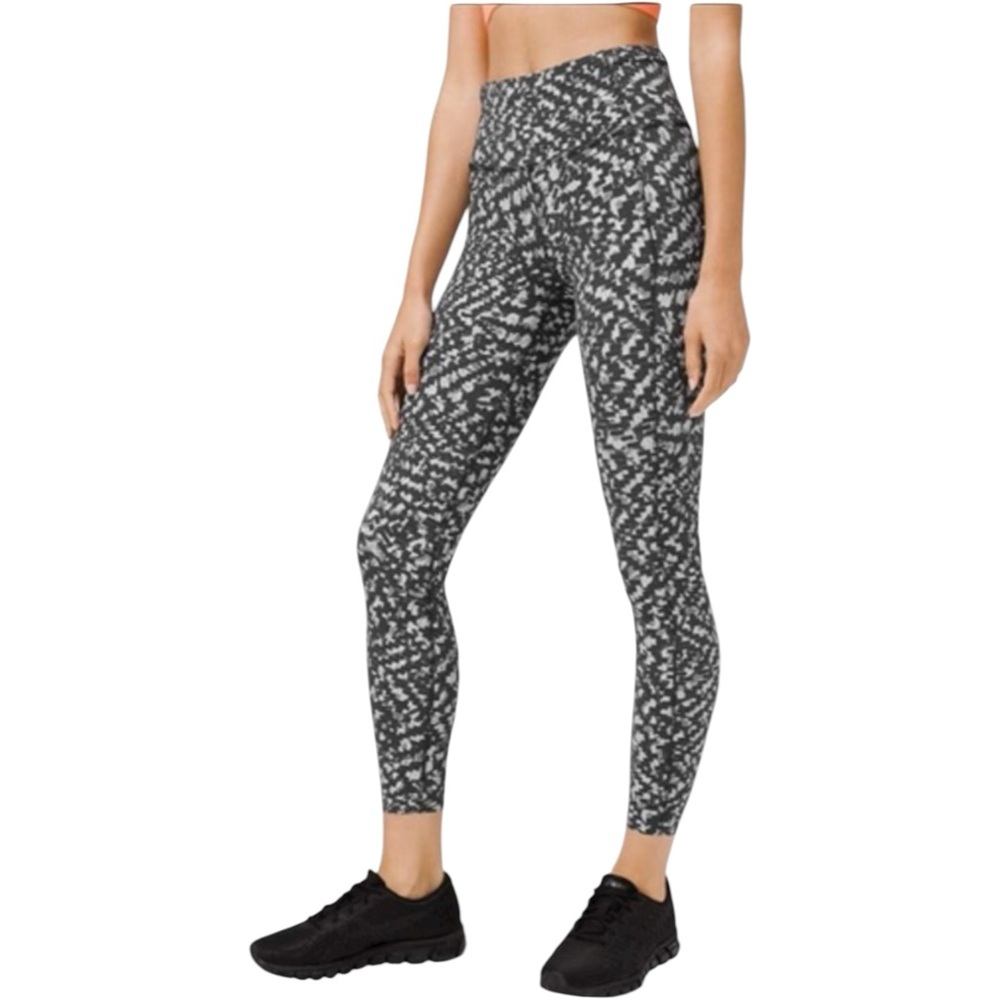 LULULEMON- Fast Free Tight II 25" Nulux Pace Lace Graphite Grey Leggings Size 4